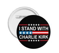 Insignias redondas y botones con la frase "Apoyo a Charlie Kirk" (1 unidad)