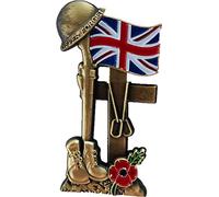 Insignias y alfileres de amapola roja Lest We Forget Battle Of The Somme Remembrance Day British Military Army Veteran Solider Broche, Esmalte