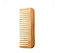 INSIME Peine orgánico de madera de neem de dientes anchos para el crecimiento del cabello de las mujeres | Peine de madera de neem kangi para mujeres y hombres | Peine de bambú hecho a mano - Peine de