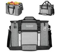 INSMEER Bolsa isotérmica grande de 50 l, bolsa térmica suave con aislamiento para 80 latas, plegable, a prueba de fugas, con abridor y correa de hombro desmontable, bolsa térmica portátil para picnic