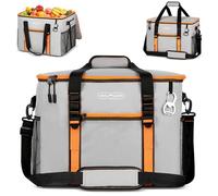 INSMEER Bolsa isotérmica grande de 50 l, bolsa térmica suave con aislamiento para 80 latas, plegable, a prueba de fugas, con abridor y correa de hombro desmontable, bolsa térmica portátil para picnic