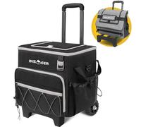 INSMEER Bolsa Térmica, Hielera con Ruedas 60 Latas/40 litros con Ruedas, Bolsas de refrigeración Suaves Plegables/aisladas/a Prueba de Fugas, para Playa, Camping, Picnic, Compras de comestibles