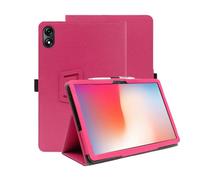 INSOLKIDON Compatible con Black-View Tab 9 WiFi 11-Inch Tablet Funda Protectora de Cuero Bumper Protección Carcasa con Soporte Función, Auto-Sueño/Activación Funda Plegable (Rojo Rosa)