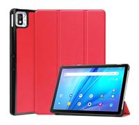 INSOLKIDON Compatible con TCL Tab 10s 9080G 10.1 Inch Tablet Funda Protectora Trasera de Cuero Bumper Protección de Cuerpo Completo Funda Protectora de Cuero (Rojo)