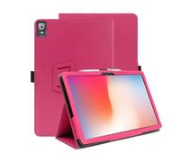 INSOLKIDON Compatible con XPPen Magic Drawing 12.2-Inch Tablet Funda Protectora de Cuero Bumper Protección Carcasa con Soporte Función, Auto-Sueño/Activación Funda Plegable (Rose Red)