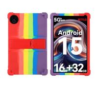 INSOLKIDON Compatible para AEEZO-KB1004 10 Inch Tablet Funda Protectora de Cuero Bumper Protección Carcasa con Soporte Función (Colorido)