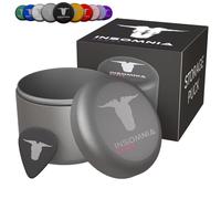 Insomnia Smoke disco de almacenamiento compacto puck | resistente al agua a prueba de olores hermético contenedor de aluminio lata de almacenamiento de metal para tabaco tamaño de viaje (Gris)