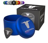 Insomnia Smoke disco de almacenamiento compacto puck | resistente al agua a prueba de olores hermético contenedor de aluminio lata de almacenamiento de metal para tabaco tamaño de viaje (Azul)
