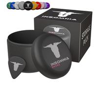Insomnia Smoke disco de almacenamiento compacto puck | resistente al agua a prueba de olores hermético contenedor de aluminio lata de almacenamiento de metal para tabaco tamaño de viaje (Negro)