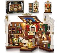 INSOON Dinosaurio Museum Book Nook Juego de juguetes de construcción con luz, kit de bloques de construcción para decoración del hogar, bloques de sujeción Booknook para adultos, niños, niñas a partir
