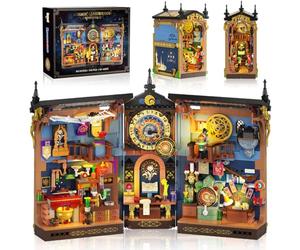 INSOON Juego de construcción de rincón de libro mágico de astrología con luces, 946 piezas, kit de modelo de bloque de construcción de rincón de libros para decoración del hogar, ladrillo de