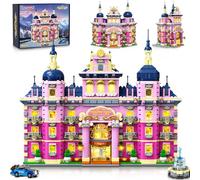 INSOON Juguete de construcción de casa señorial rosa con luz, 3 estilos Friends Villa Construction Kit de construcción, 1815 piezas para niñas y niñas de 8 a 12 años