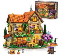 INSOON Juguete de construcción de mansión de lavanda con luz, 1960 piezas modelo de construcción de finca de lavanda, casas románticas, bloques de construcción, juguetes para adultos, adolescentes