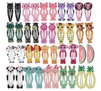 inSowni Paquete de 40 pinzas de metal de 5 cm para el pelo antideslizantes, accesorios de frutas de animales para bebés y niñas pequeñas (40 unidades S1)
