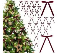 Inspira alegría esta temporada con nuestra exquisita colección de adornos de lazo suave. Este juego premium está perfectamente diseñado para tu estilo único (rojo vino)