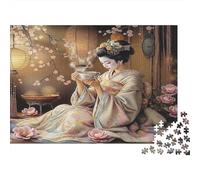 Inspirado en Cultura Japonesa del té 1000 Piezas Rompecabezas de Papel para Adultos, Entrenamiento Mental Grueso, Educativo puzle Arte japonés, decoración Mural Regalo 52x38cm/1000pcs