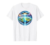 Inspirado en la teoría de Que la Tierra es Plana: Ciencia fi Camiseta gráfica económica, Hombre, Blanco, XL