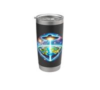 Inspirado en la teoría de que la Tierra es plana: Ciencia fi Vaso térmico de acero inoxidable de doble pared