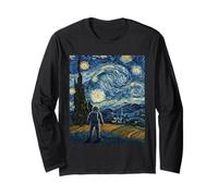 Inspirador Astronauta Van Gogh Starry Night Inspirado Creativo Manga Larga