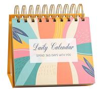 Inspirador calendario diario 2025 - Calendario de escritorio motivacional con citas edificantes | Calendario de escritorio 2025, afirmaciones positivas de 365 días, accesorio de oficina, regalos