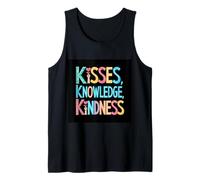 Inspirador que dice besos, conocimiento, bondad Camiseta sin Mangas