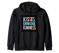 Inspirador que dice besos, conocimiento, bondad Sudadera con Capucha