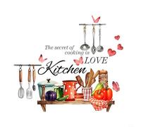 Inspiradoras pegatinas de pared de cocina con divertidos temas de utensilios de cocina, perfectas para invitar la creatividad a tu hogar