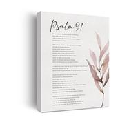 Inspirational Bible Verse Psalm 91 Wall Art Decor Religious Christian Gifts for Women Men Mother's Father's Day Christmas Birthday Gifts Canvas Print Artwork(Unframed,12x18inch(30x45cm))
