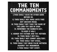 Inspirational Bible Verses Ten Commandments Wall Decor poster Christian 10 Commandments Wall Art poster Rustic Scripture The Ten Commandments Wall Art(Unframed,12x18inch(30x45cm))