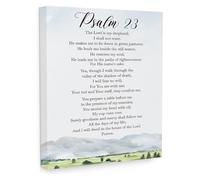 Inspirational Bible Verses Wall Art Psalm 23 The Lord Is My Shepherd Watercolor Prayer Canvas Wall Decor for Home Christian Gifts(Framed,08x12inch(20x30cm))