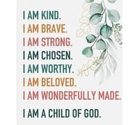 Inspirational Christian Quote Poster I am a Child of God Bible Verse Scripture Religious Gift for Teens Youth Bedroom Wall-Art Faith Based Decoration(Unframed,16x24inch(40x60cm))