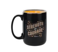 Inspirational Coffee Mugs | 330ml Ceramic Streength and Courage | Motivational Quotte Coffee Cup - for Home Office School Classroom Kids Parents Hussband Wife