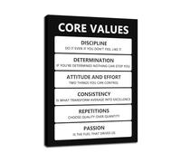 Inspirational Core Values Wall Art Motivational Quote Poster Canvas Print for Office Decor Success Principles Art for Living Room Study Room(Unframed,12X18inch(30X45cm))