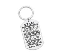 Inspirational Gift to Son from mom-Never Forget How Much i Love You Gift Keychain for Teen Boy from Mother
