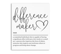 Inspirational Leader Wall Art, “Difference Maker” Canvas Print for Office Decor, Appreciation Gift for Boss, Manager, Mentor, Retirement or Promotion(Unframed,16x24inch(40x60cm))