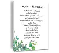 Inspirational Prayer Canvas Wall Art Saint Michael Christian Decor for Living Room Home Office Bedroom(Unframed,08x12inch(20x30cm))