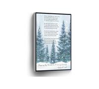 Inspirational Quote Canvas Art Robert Frost Poem Poster Stopping By Woods On A Snowy Evening Wall Print for Bedroom Living Room Home Decor(Unframed,16x24inch(40x60cm))
