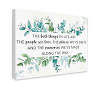 Inspirational Quote Canvas The Best Things In Life Are The People We Love Heartwarming Sage Wall-Art for Home Office Living Room Decor(Unframed,16x24inch(40x60cm))