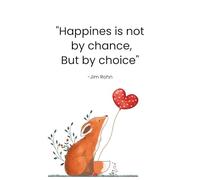 Inspirational quote cover with cute fox lined journal for teens and adults