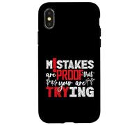 Inspirational Quote Mistakes Proof Trying Teachers Students Carcasa para iPhone X/XS
