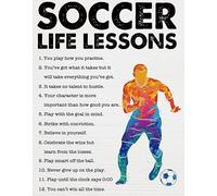 Inspirational Soccer Life Lessons Poster Motivational Football Quotes Wall Art Decor for Team Coach Gifts Home Office(Framed,16x24inch(40x60cm))