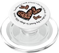Inspirational Teacher Quote For Women Cute Leopard Hearts PopSockets PopGrip para MagSafe