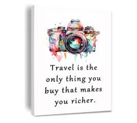Inspirational Travel Quote Canvas, “Travel is The Only Thing…” Wall Art for Living Room, Home Office & Adventure Lover Decor(Unframed,08x12inch(20x30cm))