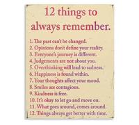 Inspirational Wall Art 12 Things to Remember Poster Positive Decor for Home Living Room and Office(Framed,16x24inch(40x60cm))