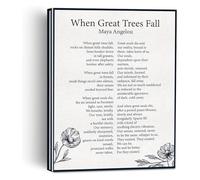 Inspirational Wall Art Poster When Great Trees Fall Quote Canvas Print Sympathy Gift for Home(Framed,12x18inch(30x45cm))