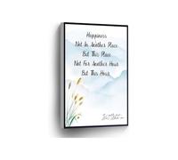 Inspirational Wall Art Quote Happiness Not In Another Place But This Place Canvas Print Home Decor(Unframed,16x24inch(40x60cm))