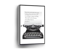 Inspirational Writing Quote Anais Nin Canvas Print Typewriter Wall Art Poster Gift for Home Office School Wall Decor(Framed,12x18inch(30x45cm))