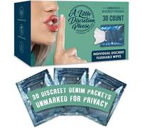 Inspire A Little Discretion, Please, Toallitas desechables envueltas individualmente para adultos en embalaje discreto sin marcar, sin perfume, seguras para sépticas y alcantarillado, aptas para