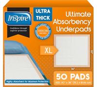 Inspire - Almohadillas interiores desechables extra gruesas con SAP, 30 x 36 pulgadas, 50 unidades