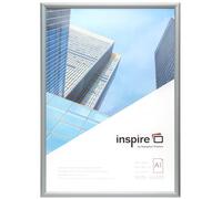 inspire by Hampton Frames Marco a presión A1, plateado, aluminio satinado, 59 x 84 cm, carga frontal, acrílico sin vidrio, montaje en pared, marco para póster, fácil de cambiar